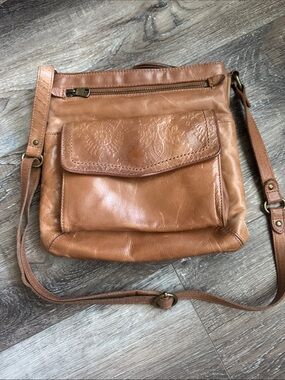 The Sak Tan Leather Hobo Crossbody Bag
